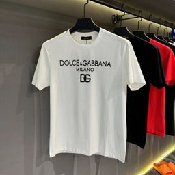 thumbnail for Printed new cotton short-sleeved shirt men's fashion trend men's loose crew neck red shirt women's ZS white black in stock