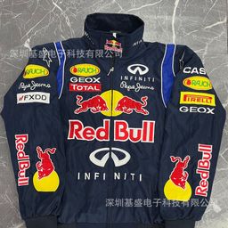 thumbnail for F1 Embroidered Racing Jacket Jack Daniel's Trendy American Motorcycle Cycling Jacket Autumn and Winter Fashion Casual Cotton Jacket