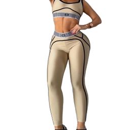 thumbnail for Dd0156 European and American Clothing Cross-Border Leisure Sports Fitness Suit High-Strength Shock-Proof Running Yoga Suit Two-Piece Set
