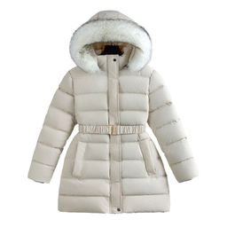 thumbnail for Girls' Cotton-Padded Mid-Length Coat with Fleece Lining, Stylish and Trendy for Older Children, Fashionable down Cotton Jacket for Winter