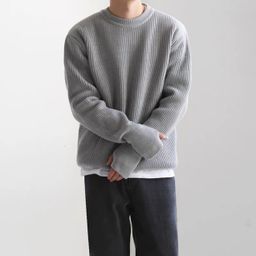 thumbnail for Majia Four-Corner 21Am Knit Sweater, Round Neck Pullover, Loose Sweater for Men and Women, Four-Corner Stitched Sweater, Couple Style, Simple