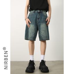 thumbnail for nirben Denim | New Denim Shorts Men&#039;s Summer ins Fashionable Five-point Pants Loose All-match Casual Pants