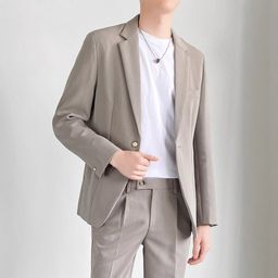 thumbnail for Terno casual de alta qualidade para homens, estilo coreano solto, estilo bonito e maduro, jaqueta de terno da moda para primavera e outono.