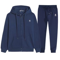 thumbnail for Trendy brand pony embroidered cardigan sweatshirt set, hooded jacket and pants, casual trendy cross-border hot-selling jacket set