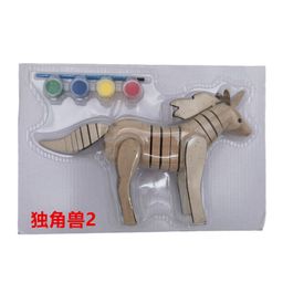 thumbnail for Wholesale wooden children's painting graffiti toys animal model street stalls night market supply tourist attractions puzzle handicrafts