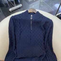 thumbnail for Ceiling quality 25S trendy brand new M home arm pocket logo knitted crew neck sweater is the same style for men and women