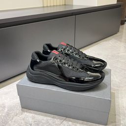 thumbnail for Cross-Border P Brand Trendy Leather Mesh Breathable Sneakers Autumn/Winter Round-Toe Lace-Up Casual Shoes Low-Top Sports Shoes