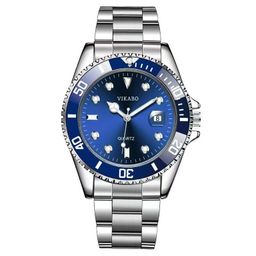 thumbnail for Foreign trade hot sale calendar magnifying glass green water ghost men's watch steel belt quartz watch manufacturer spot wholesale