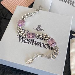 thumbnail for Pink, purple and green three-color summer sugar cube bracelet Saturn pattern punk European and American retro trend hand jewelry