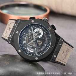 thumbnail for Hengbao hollow six-pin chronograph quartz belt watch rubber men's watch casual 5-pin eyes factory direct wholesale