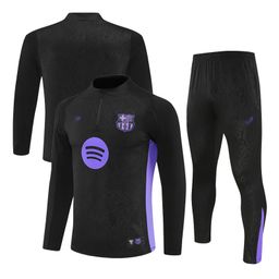 thumbnail for New Barcelona Football Uniform Long-Sleeved Half-Pull Suit Jersey Football Training Uniform Half-Pull Comfortable Breathable Warm Style