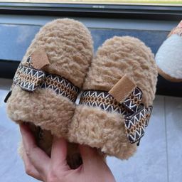 thumbnail for Lamb's wool UG toe hair slippers G women's 2025 autumn and winter new warm fleece flat slippers cotton shoes
