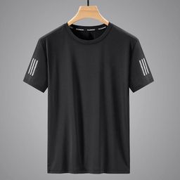 thumbnail for [Private Exclusive] Summer Ice Silk T-shirt Men's Crewneck Quick-drying Clothes Short-sleeved Thin Breathable Half-sleeved plus size Top
