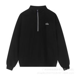 thumbnail for 25 autumn and winter new alo half zipper heavy thickening classic versatile pullover sweatshirt for men and women