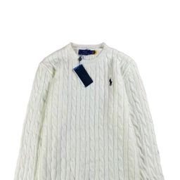 thumbnail for RL Ralph pony logo Paul embroidered crew neck knit sweater men's autumn and winter warm twist couple pullover sweater women