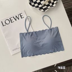 thumbnail for Traceless Strapless Ruffled Underwear Women's Junior High School Senior high school Students Thin Wrap Chest Sling Base Vest without Steel Ring