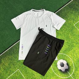 thumbnail for Foreign trade wholesale new sports fitness running set quick-drying breathable loose daily casual short-sleeved shorts set