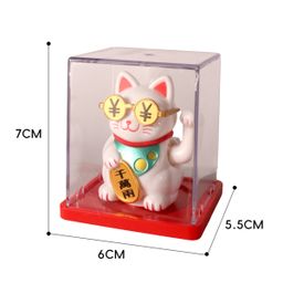 thumbnail for Cross-Border Mini 2inch Lucky Cat Solar Ornaments Automatic Beckoning Cat Car Decoration Front Desk Ornaments Small Gifts
