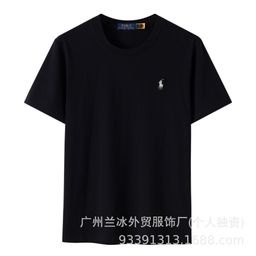 thumbnail for Foreign trade Paul T-shirt LF pony logo embroidery women's round neck short sleeve cotton half-sleeved men's sweatshirt versatile base shirt tide