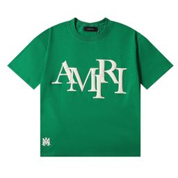 thumbnail for 25SS Cross-border European and American Fashion Brand amri Foam Letter Year of the Dragon Limited Pattern Short-sleeved T-shirt for Men and Women High Street Half-sleeved
