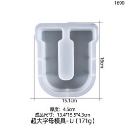 thumbnail for Yu Meiren DIY Cristal epoxi molde 26 Carta Grande decoración de la tabla silicona en stock al por mayor