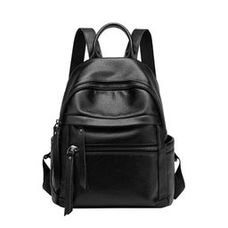 thumbnail for Women's backpack 2025 new casual large-capacity travel bag, Korean soft leather, trendy versatile fashion women's backpack