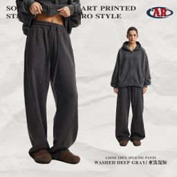 thumbnail for ARTIE Moda Masculina | Calças Retas Vintage Lavadas com Efeito Desgastado e Patchwork, Estilo High Street, Nova Coleção 2026