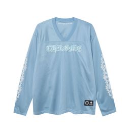 thumbnail for 2024 Summer New Crowe Limited Flower Arm Ice Hockey Suit Set Sanskrit Print Casual Set Crew Neck T-Shirt