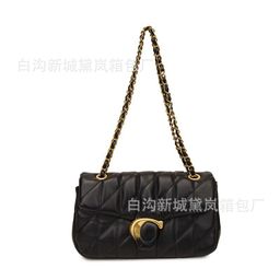 thumbnail for C's Embroidery Thread Bag Women's Bag 2025 New Quilted Stripesd Small Fragrant Chain Bag High Quality Single Shoulder Crossbody Bag