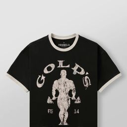 thumbnail for New American Youngla Co-Branded Goldsgym Sports Short-Sleeved Retro Fitness Casual Cotton Ammonia Top T-Shirt for Men