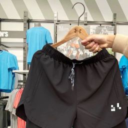 thumbnail for Brand Ice Silk Quick-drying Fake Two-piece Liner Shorts Men's Summer Loose Stretch Fitness Running Shorts