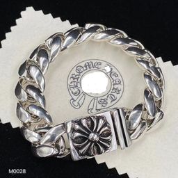 thumbnail for Pulseira Chrome Hearts com design de espada, versão de alta qualidade em prata esterlina S925, da marca CH trendy, para homens e mulheres, disponível em várias espessuras.