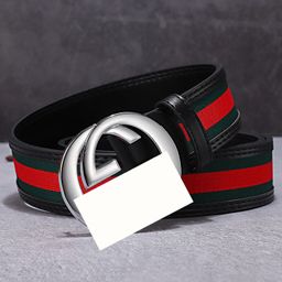 thumbnail for Explosive double G belt men's smooth buckle leather belt letter fashion trend versatile trouser belt factory direct sales without buckle