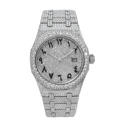 thumbnail for Stainless steel moissanite explosive automatic mechanical men's watch luxury moissanite fashion hip hop watch men's