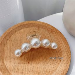 thumbnail for Pearl hairpin back head bath catch clip large Korean elegant temperament shark clip hair catch hairpin clip headdress