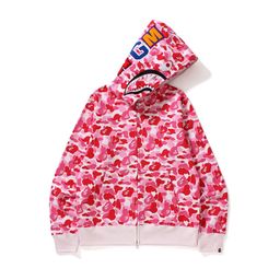 thumbnail for Cross-border wholesale Japanese fashion camouflage ape embroidery shark mouth hooded cardigan sweater jacket