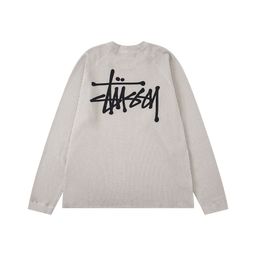 thumbnail for 斯图 美式2025秋 logo徽标设计水洗插肩袖360克华夫格长袖复古T恤