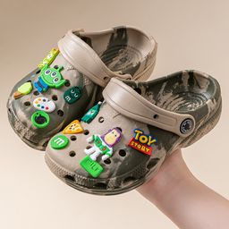 thumbnail for Children&#039s Croc Shoes Summer Lightweight Indoor Soft Sole Anti-Slip Cartoon Little Boy Baotou Sandals for Small and Medium-Sized Children