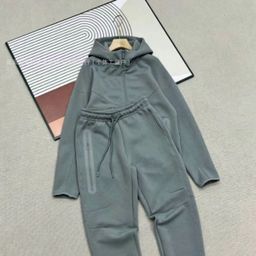 thumbnail for 26 Spring and Autumn New Casual Sports Air Layer Hooded Jacket and Sweatpants Set 454 and 461