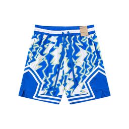 thumbnail for New American Style Shorts Colored Stripe Casual Breathable Basketball Sports Pants Comfortable Running Training Loose Mesh Trendy