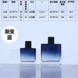 thumbnail for Spot bayonet glass bottle wholesale 50ml 100ml azure translucent black translucent blue gradient color glass perfume bottle