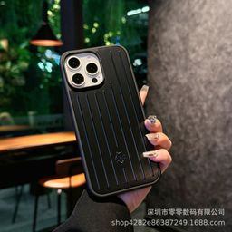 thumbnail for New Aluminum Alloy Apple/Red Suitcase All-Inclusive Mobile Phone Case Suitable for Iphone16/15/14/13 Metal