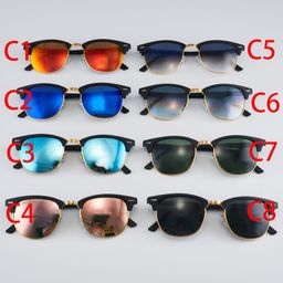 thumbnail for Foreign trade wholesale metal colorful film glass retro small frame sunglasses European and American fashion sunscreen glasses