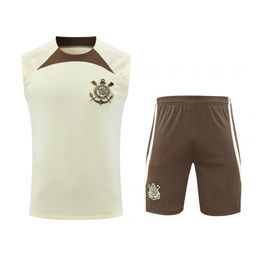 thumbnail for 24-25 season Corinthians jersey pre-match football training jersey team uniform vest short sleeve adult single shirt set