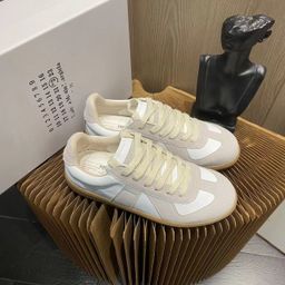 thumbnail for 2024 Autumn and Winter Classic German Training Shoes, Jurchen Top Layer Cowhide Color-Blocking, Versatile Couple Casual White Shoes, Breathable