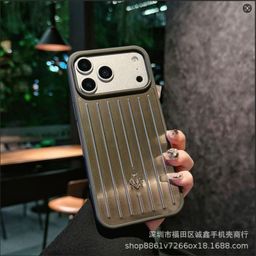 thumbnail for New Aluminum Alloy Apple Pink Luggage All-Inclusive is suitable for Apple iPhone17 16 15 14 mobile phone case