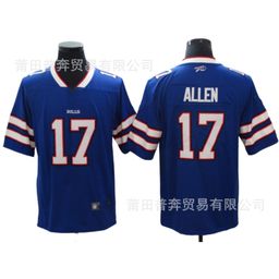 thumbnail for NFL Bills Rugby Jersey Bills 17#ALLEN 14# 0# Cross Border Embroidered in stock