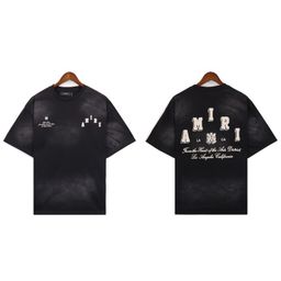 thumbnail for Cross-border wholesale splash ink flow paint camouflage starry graffiti letters short sleeve high street sweethearts T-shirt iri