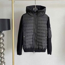 thumbnail for 欧洲站 M蒙家针织拼接休闲羽绒男白鸭绒保暖时髦修身羽绒立领外套