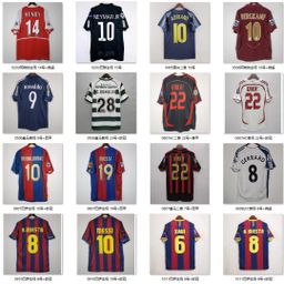 thumbnail for Vintage football uniforms with printed numbers: Barcelona No. 10, No. 9, No. 11, Bayern, Arsenal, Real Madrid, No. 8, Paris AC, No. 22
